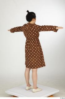 Aera brown dots dress casual dressed standing t poses white…